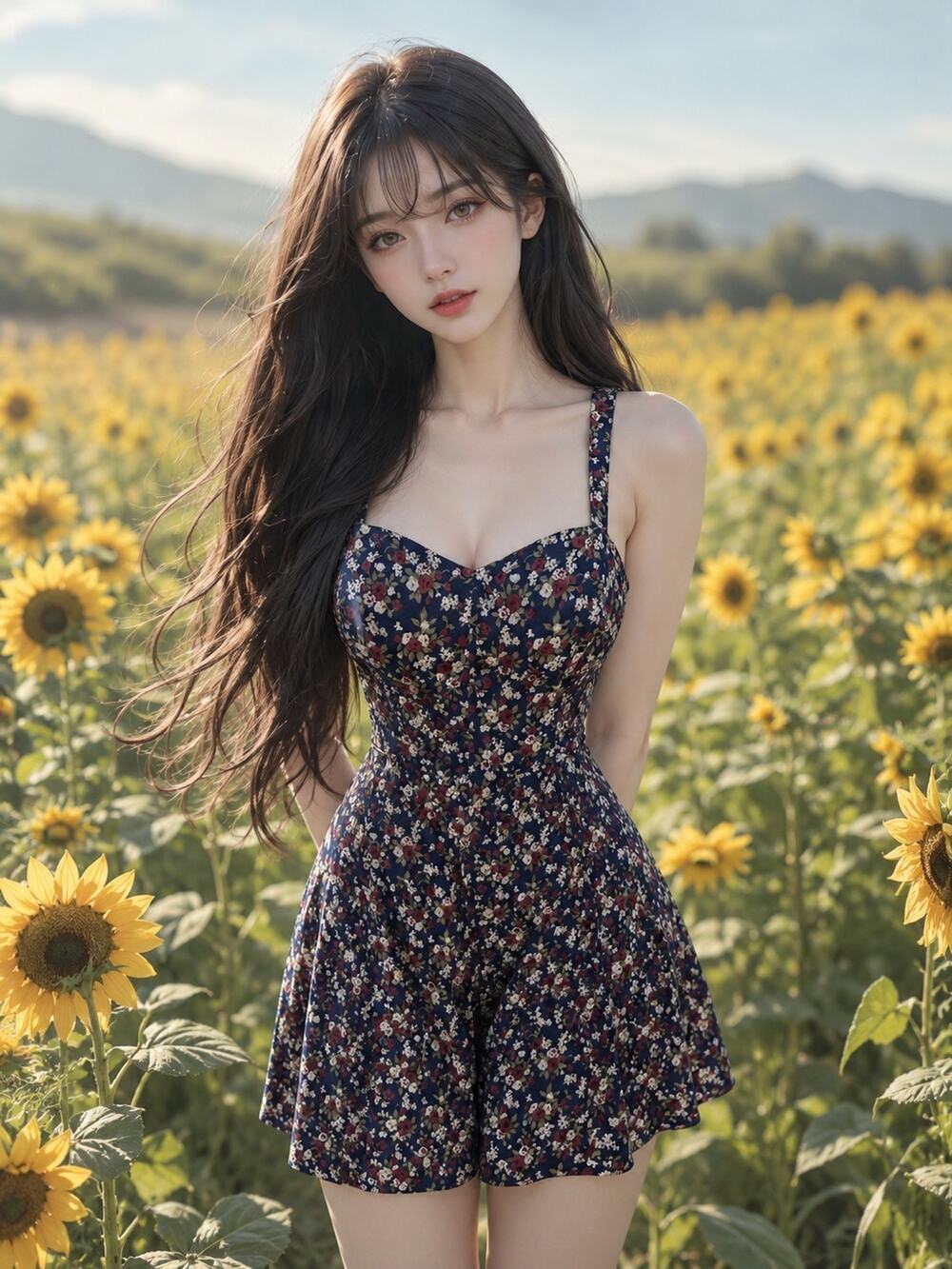 Laying in the Grass vintage blooming floral cottagecore fluttery shorts romper